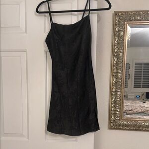 Princess Polly Black Satin Slip Mini Dress